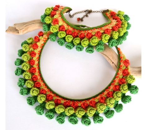 Colier crosetat Mexican green