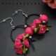 Cercei handmade statement unicat -flori - satin si