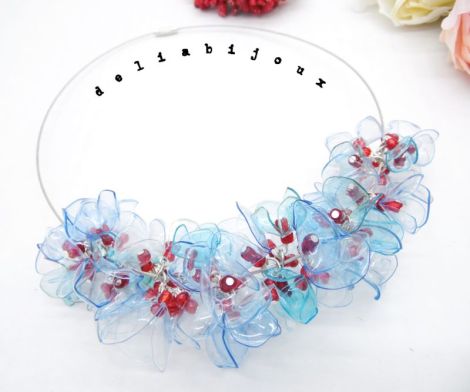 Colier statement handmade unicat - PET-uri plasti