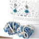 Cercei Delicate blue pom poms