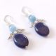 Cercei inger lapis lazuli si calcedon
