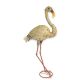 Pasare Flamingo din metal vopsit bej pentru gradin