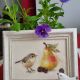 Handmade  embroidered bird picture.