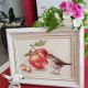 Handmade embroidered bird picture