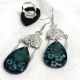Set bijuterii handmade unicat din rain i flori 