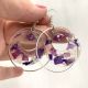 Cercei handmade unicat din rain i flori natural