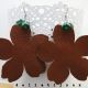 Cercei handmade statement - piele naturala malach