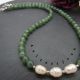 Colier handmade - aventurin si perle cultura cod1