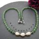 Colier handmade - aventurin si perle cultura cod1