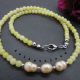 Colier handmade - jad si perle cultura cod1045