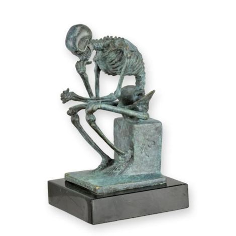Skeleton ganditor-statueta din bronz 