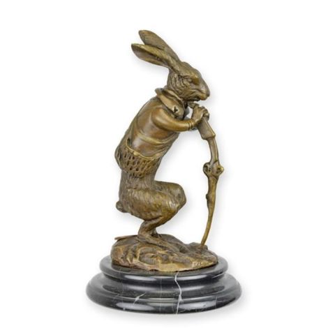 Iepurele vanator-statueta din bronz