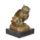 Bufnita cu craniu-statueta din bronz 