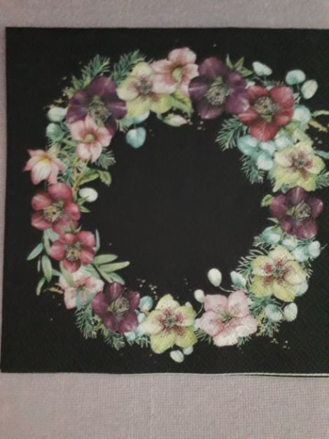 Winter Wreath on Black
