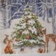Little Animals at Decorated Tree