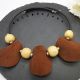 Colier statement handmade unicat- piele lemn how