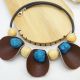 Colier statement handmade unicat- piele lemn how