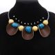 Colier statement handmade unicat- piele lemn how