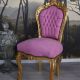 Scaun baroc auriu cu tapiterie fuchsia