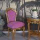 Scaun baroc auriu cu tapiterie fuchsia