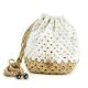 Geanta tip sac tricotata alb cu maro