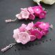 Cercei handmade statement unicat -flori - foamiran