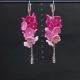 Cercei handmade statement unicat -flori - foamiran