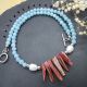 Colier handmade - angelit sidef si perle cultura 
