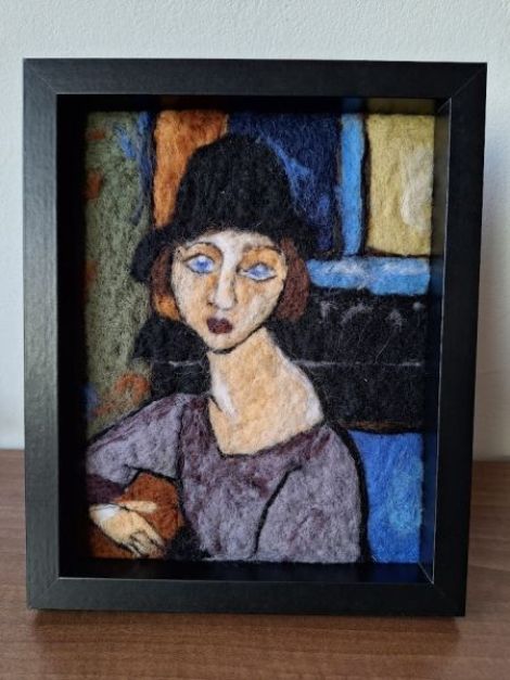 Jeanne Hebuterne cu palarie lana impaslita