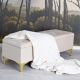 Banca budoir din catifea bej