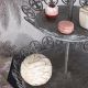 Etajera doua niveluri din fier forjat antik grey