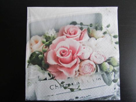 servetel intreg trandafiri rose vintage