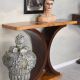 Consola Art Deco din lemn masiv furniruit