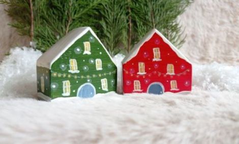 Casute decorative de Craciun