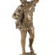 Fetita cu pisica-statueta bronz cu soclu din marmu
