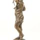 Fetita cu pisica-statueta bronz cu soclu din marmu