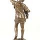 Fetita cu pisica-statueta bronz cu soclu din marmu