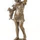 Fetita cu pisica-statueta bronz cu soclu din marmu