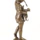 Fetita cu pisica-statueta bronz cu soclu din marmu