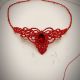 Colier micro macrame Cristal rosu