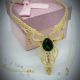 Colier micro macrame cu cristal Preciosa Smarald 