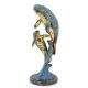 Foca cu puiul-statueta din bronz pictat 