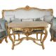 Set Rococo living din lemn masiv auriu