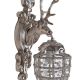 Aplica Rococo cap de cerb argintiu cu ornamente cr