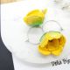 Cercei Statement Handmade Flori Foamiran i Sticl