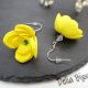 Cercei Handmade din Foamiran cu Flori i Mrgele 