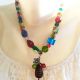 colier Murano  lampwork multicolor