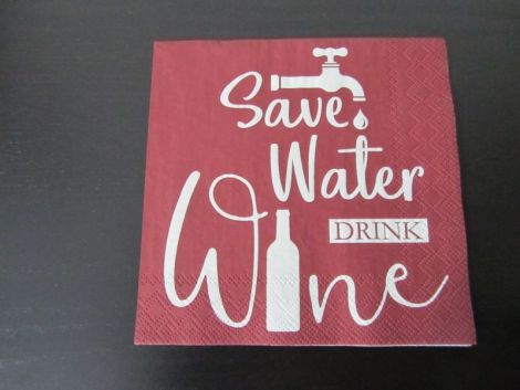servetel intreg 25-25 cm save water drink wine