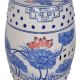 Scaun ceramica asiatica cu lotusi