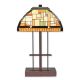 Lampa de masa Tiffany cu decor geometric